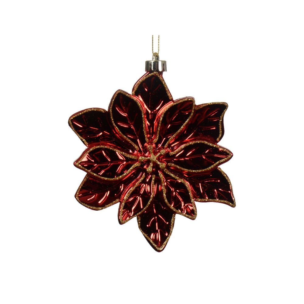 Poinsettia kerstbloem | kunststof | kerstrood | 14.5cm