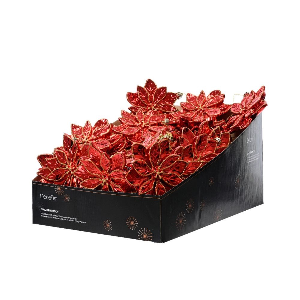 Poinsettia kerstbloem | kunststof | kerstrood | 14.5cm