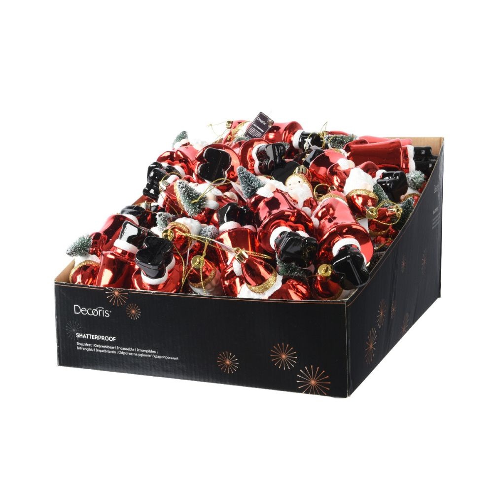 Kersthanger van kerstman met boompje | kunststof/onbreekbaar | 15cm