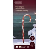 Zuurstok tuinsteker met LED lampjes set van 4 | geschikt voor buiten | incl. 8 functies | zwart | warm wit | 25cm