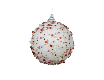 Gedecoreerde kerstbal ø10cm | foam | multikleuren