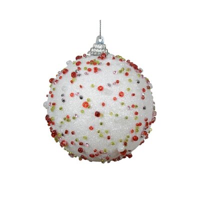 Gedecoreerde kerstbal ø10cm | foam | multikleuren