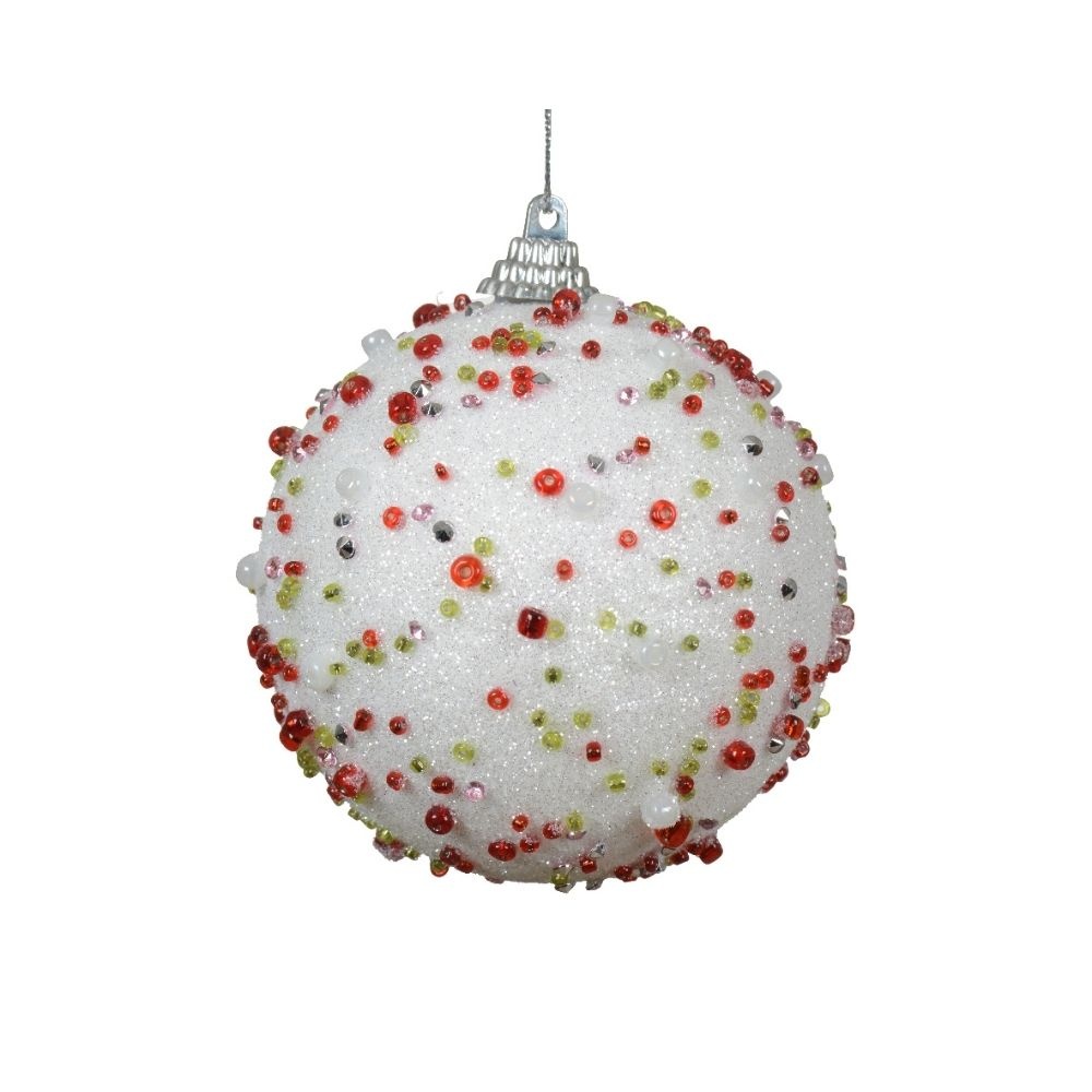 Gedecoreerde kerstbal ø10cm | foam | multikleuren