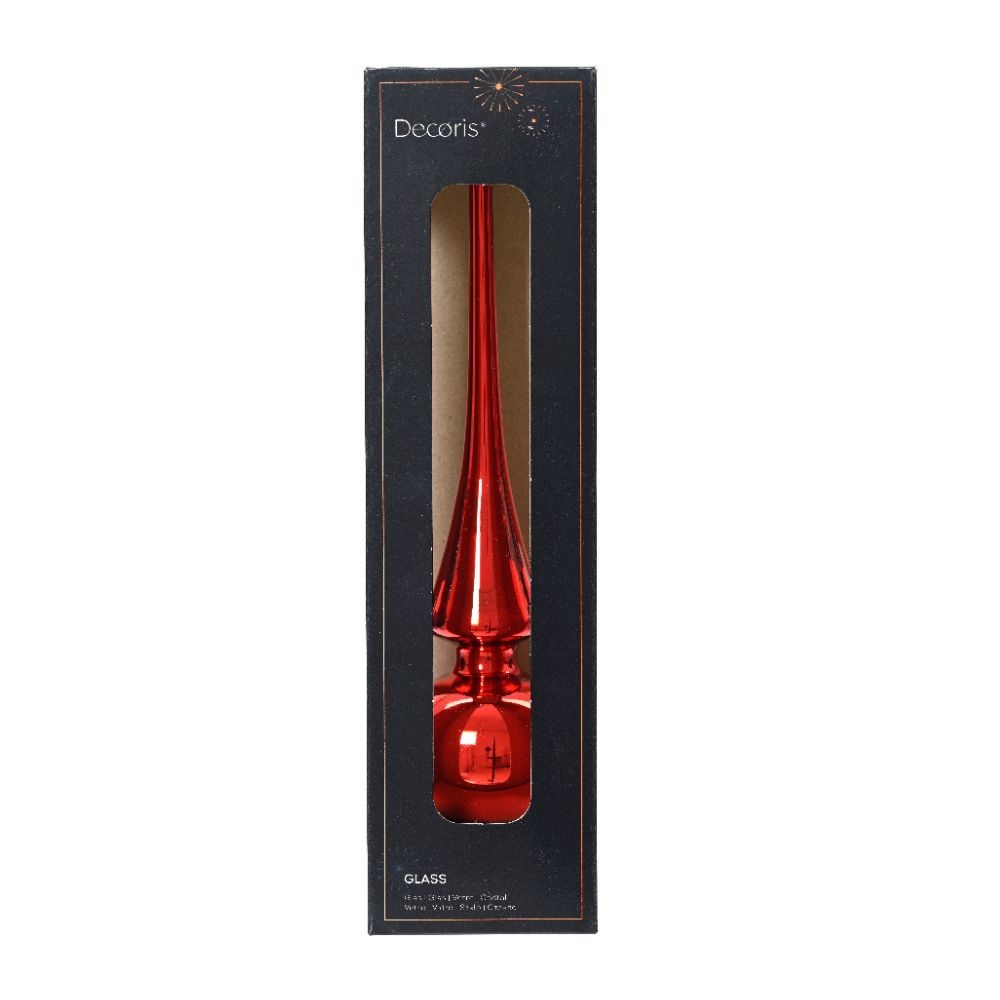 Piek van glas | glinsterend | kerstrood | 26cm