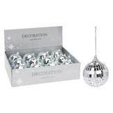 Kerstbal | spiegelend | zilver | 18cm