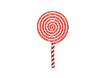 Kerst lolly | plastic | rood/wit | 20cm