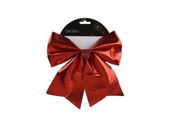 Kerststrik | polyester | rood | 20cm