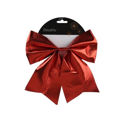 Kerststrik | polyester | rood | 20cm