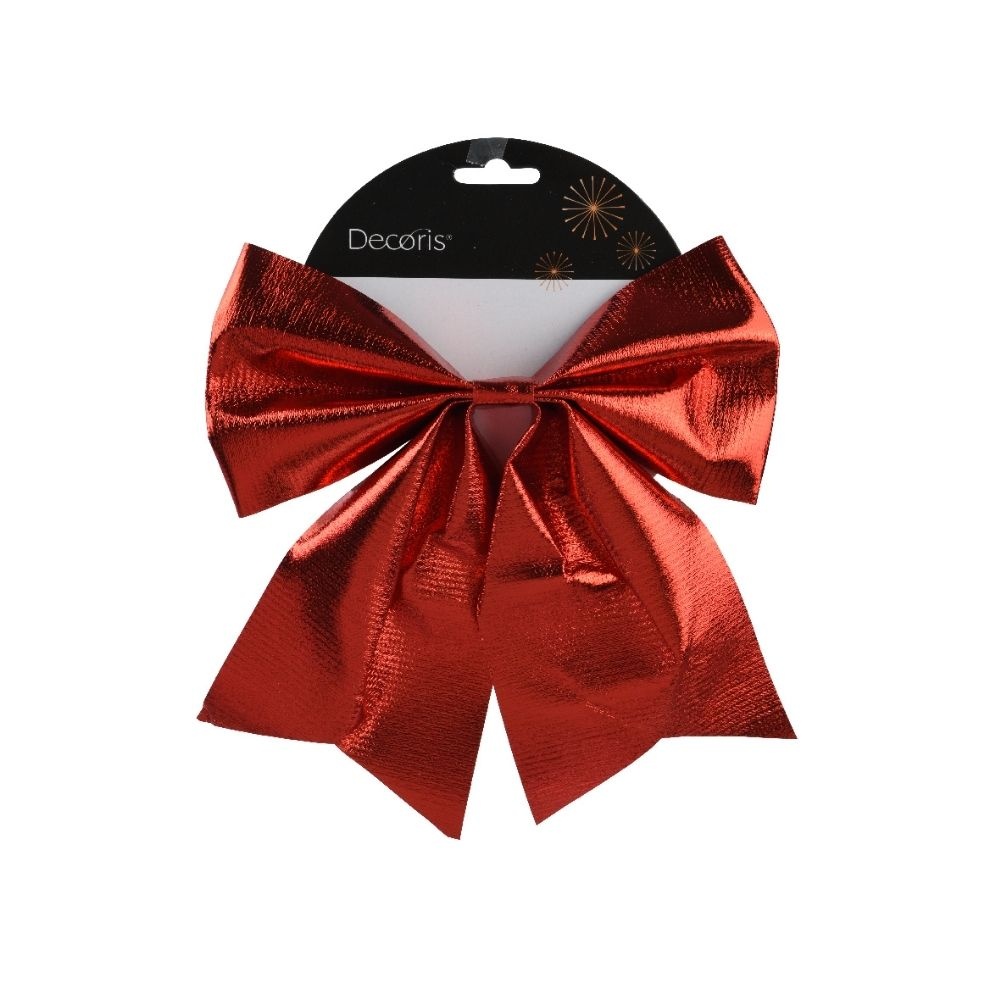 Kerststrik | polyester | rood | 20cm