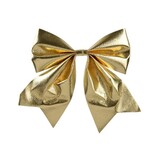 Kerststrik | polyester | goud/glanzend | set van 2 | 17cm