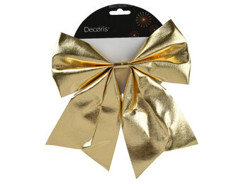 Kerststrik | polyester | goud/glanzend | 24cm