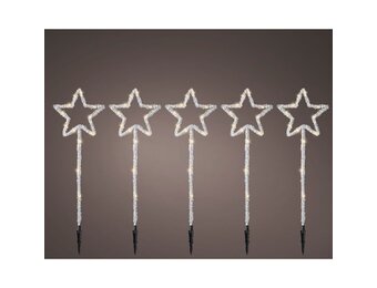 LED tuinsteker van acryl | geschikt voor buiten | transparant/warm wit