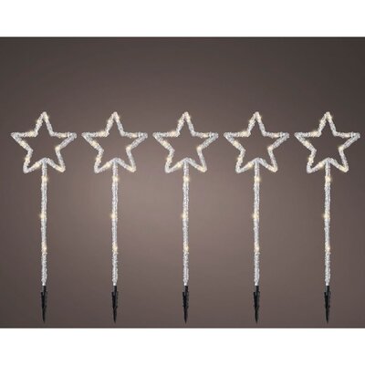 LED tuinsteker van acryl | geschikt voor buiten | transparant/warm wit