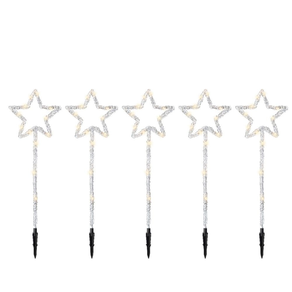 LED tuinsteker van acryl | geschikt voor buiten | transparant/warm wit