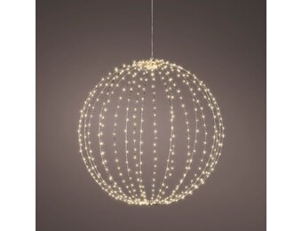 Metalen bal met LED lampjes | geschikt voor buiten | wit/warm wit | 58cm