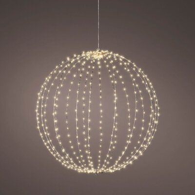 Metalen bal met LED lampjes | geschikt voor buiten | wit/warm wit | 58cm