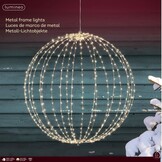 Metalen bal met LED lampjes | geschikt voor buiten | wit/warm wit | 58cm