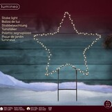 Metalen tuinsteker met LED lampjes | geschikt voor buiten | zwart | warm wit | 38cm