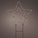 Metalen ster met LED lampjes | geschikt voor buiten | zwart | warm wit | 38cm