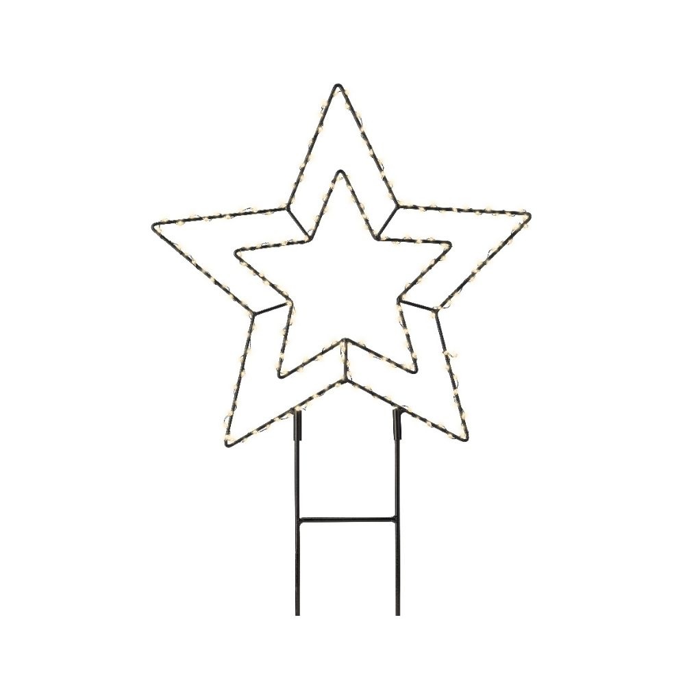 Metalen ster met LED lampjes | geschikt voor buiten | zwart | warm wit | 38cm