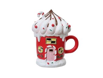 Cake kersthuisje | kerstdecoratie | porselein | 18,5cm