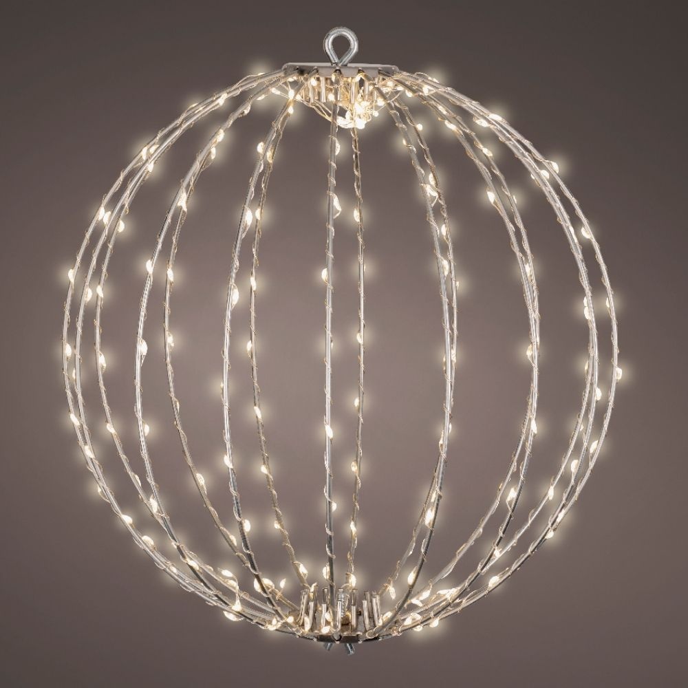 Metalen bal met LED lampjes | geschikt voor buiten | wit/warm wit | 38cm