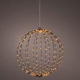 Metalen frame met LED lampjes | geschikt voor buiten | zwart/klassiek warm | 38cm