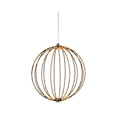 Metalen frame met LED lampjes | geschikt voor buiten | zwart/klassiek warm | 38cm