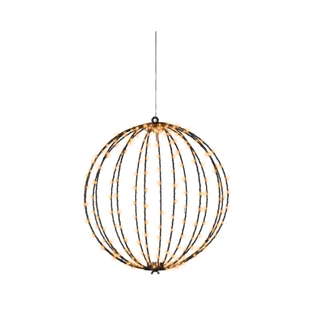 Metalen frame met LED lampjes | geschikt voor buiten | zwart/klassiek warm | 38cm