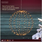 Metalen frame met LED lampjes | geschikt voor buiten | zwart/klassiek warm | 38cm