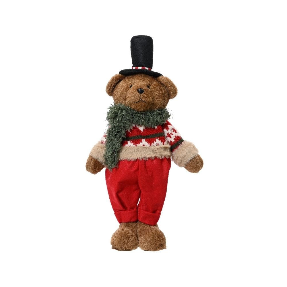 Knufflebeertje bruin met zwarte hoed | 37cm