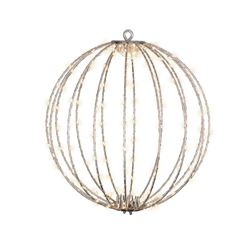 Metalen frame met LED lampjes | geschikt voor buiten | wit | warm wit | 28cm