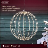 Metalen frame met LED lampjes | geschikt voor buiten | wit | warm wit | 28cm