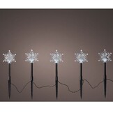 LED tuinsteker set van 5 | geschikt voor buiten | zwart/koel wit