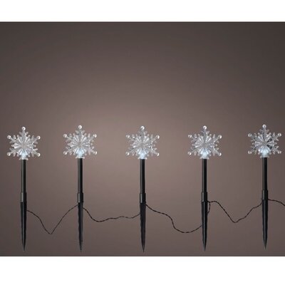 LED tuinsteker set van 5 | geschikt voor buiten | zwart/koel wit