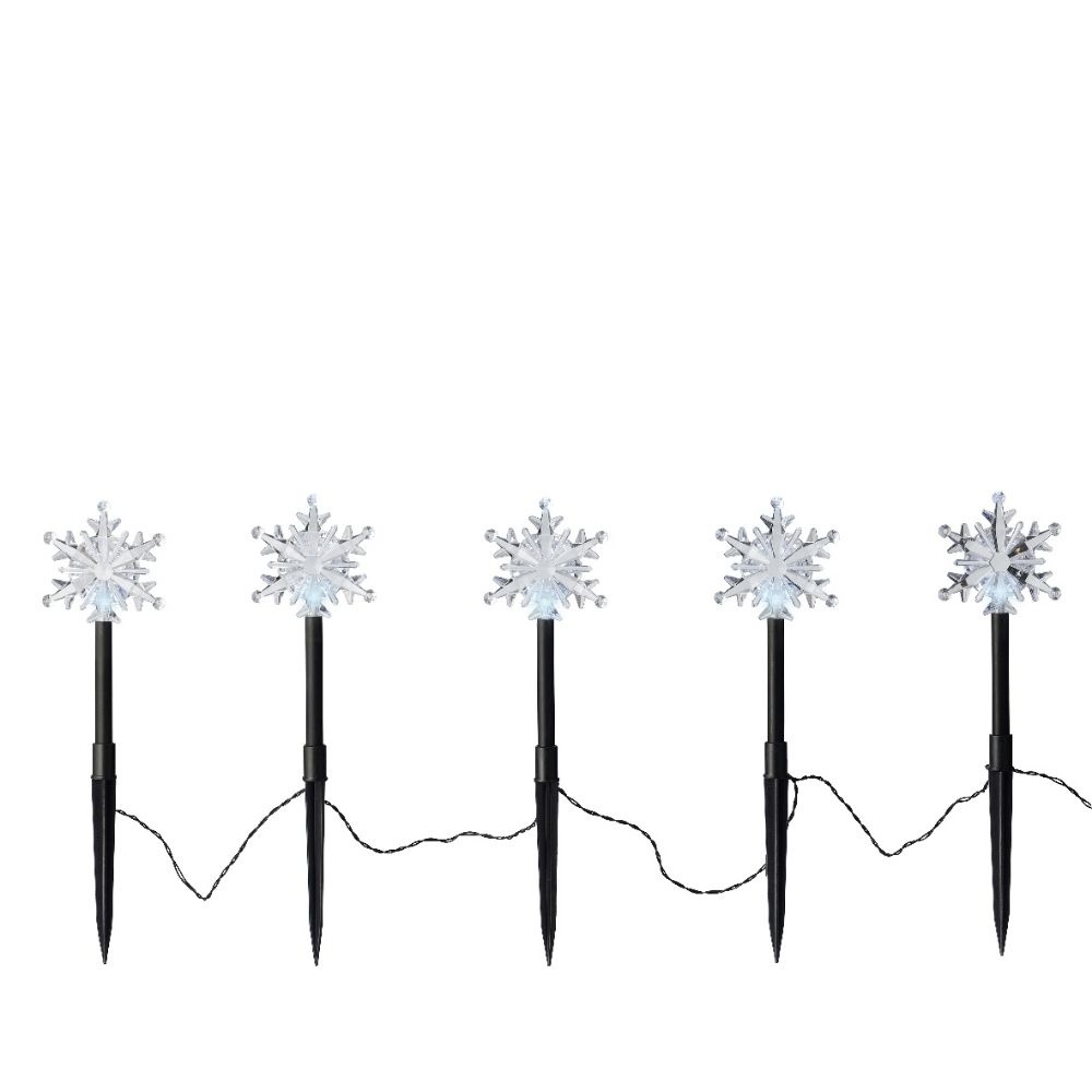 LED tuinsteker set van 5 | geschikt voor buiten | zwart/koel wit