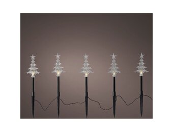 LED tuinsteker set van 5 | geschikt voor buiten | zwart/warm wit