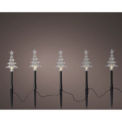 LED tuinsteker set van 5 | geschikt voor buiten | zwart/warm wit