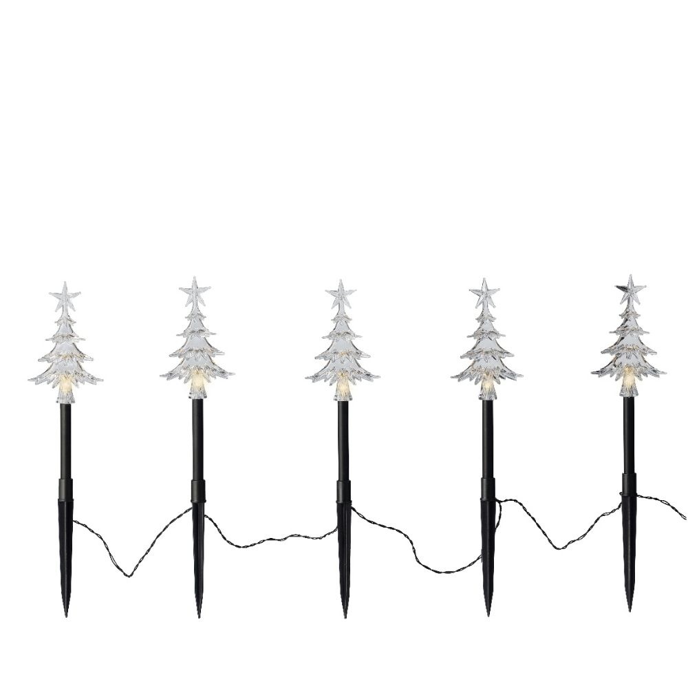 LED tuinsteker set van 5 | geschikt voor buiten | zwart/warm wit