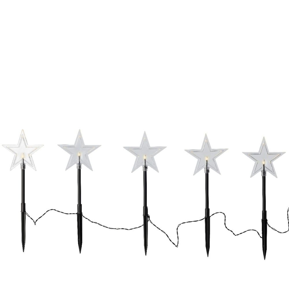 Sterren tuinsteker set van 5 met LED verlichting | 120cm