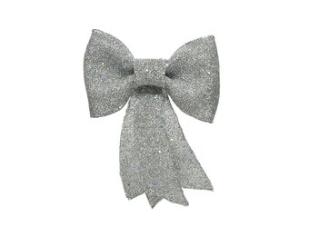 Kerststrik | plastic | zilver/glitters | 30cm