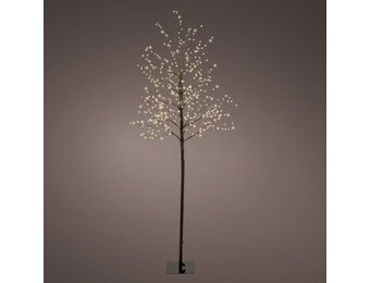Metalen kerstboom met LED lampjes | geschikt voor buiten | zwart/warm wit | 150cm