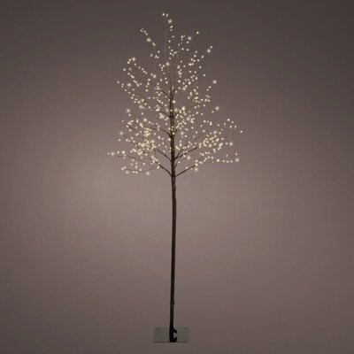 Metalen kerstboom met LED lampjes | geschikt voor buiten | zwart/warm wit | 150cm