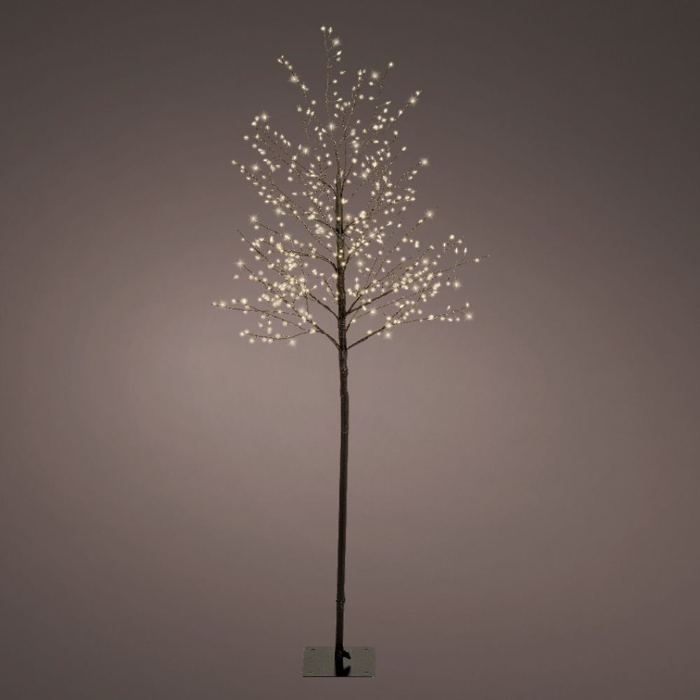 Metalen kerstboom met LED lampjes | geschikt voor buiten | zwart/warm wit | 150cm