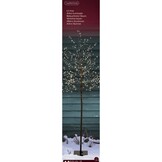 Metalen kerstboom met LED lampjes | geschikt voor buiten | zwart | warm wit | 180cm