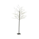 Metalen kerstboom met LED lampjes | geschikt voor buiten | zwart | warm wit | 180cm