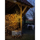 Metalen kerstboom met LED lampjes | geschikt voor buiten | zwart | warm wit | 180cm