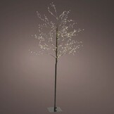Metalen kerstboom met LED lampjes | geschikt voor buiten | zwart | warm wit | 180cm