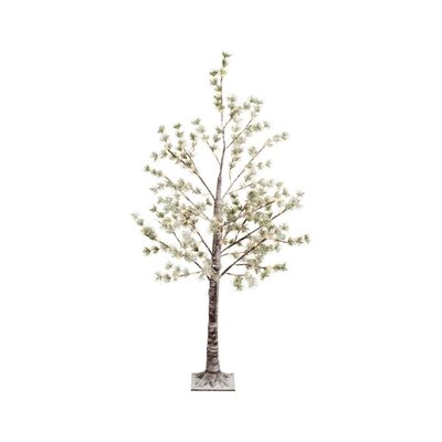 Boom met LED lampjes voor buiten | plastic | groen | warm wit | 150cm