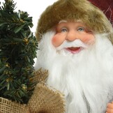 Kerstman pop met boompje | polyester | ossenbloed | 30cm